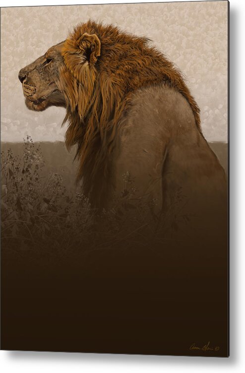 Lion Metal Print featuring the digital art Strength by Aaron Blaise