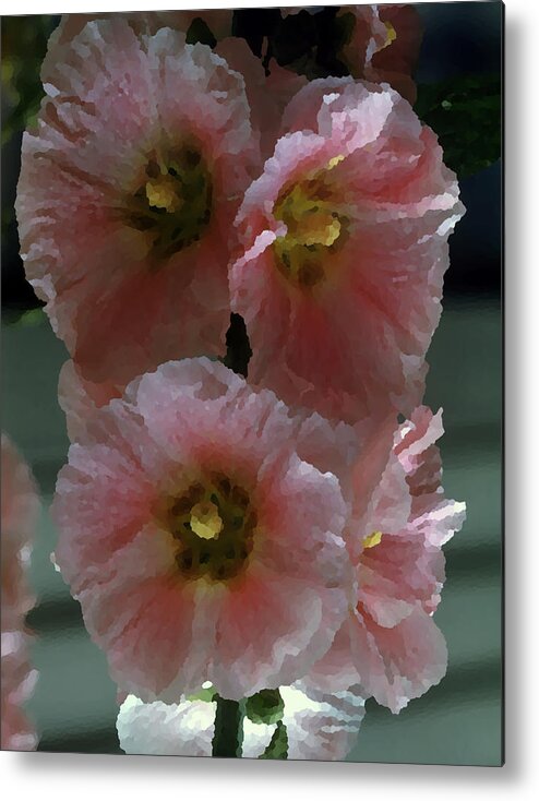 Retro Images Archive Metal Print featuring the photograph Stunning Hollyhocks by Retro Images Archive