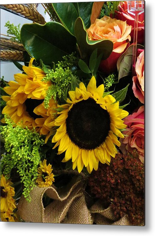 Sunflowers Metal Print featuring the photograph Sunflowers by Vijay Sharon Govender