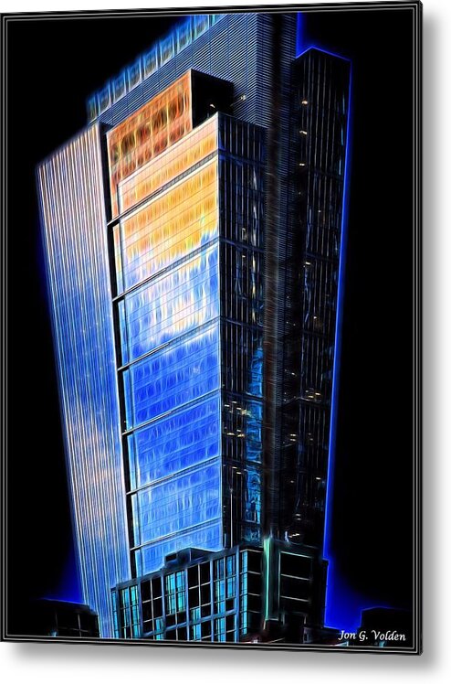 Building Metal Print featuring the painting Sunset by Jon Volden
