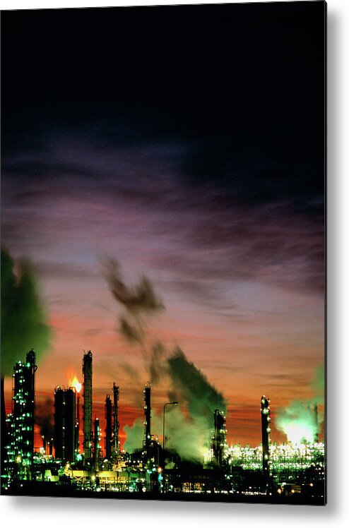 Ici Wilton Metal Print featuring the photograph Sunset Over Ici's Wilton Chemical Plant by Simon Fraser/science Photo Library