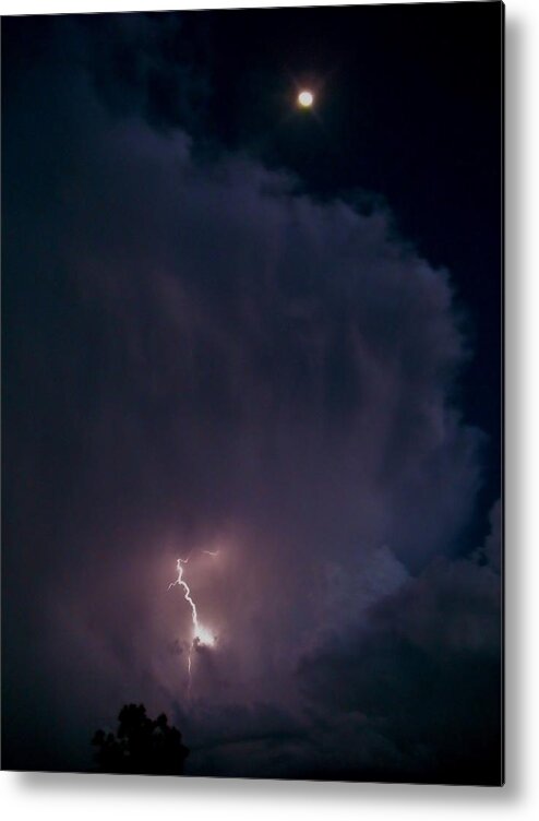 Moon Metal Print featuring the photograph Supercell Moon by Ed Sweeney