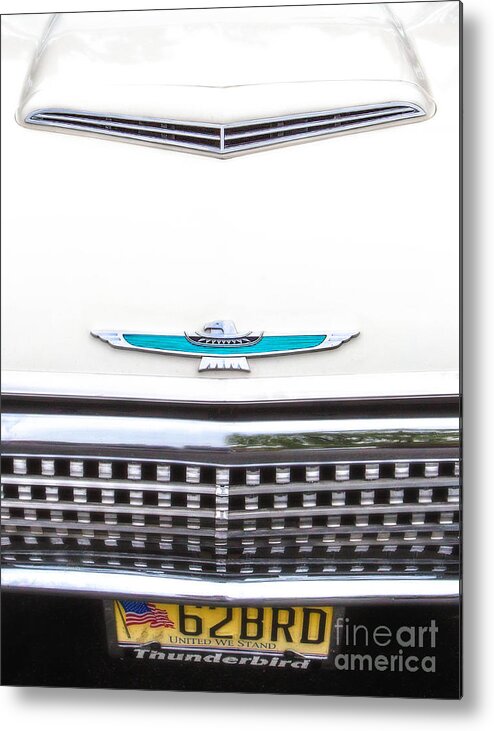 1962 Metal Print featuring the photograph T-Bird Hood by Jerry Fornarotto