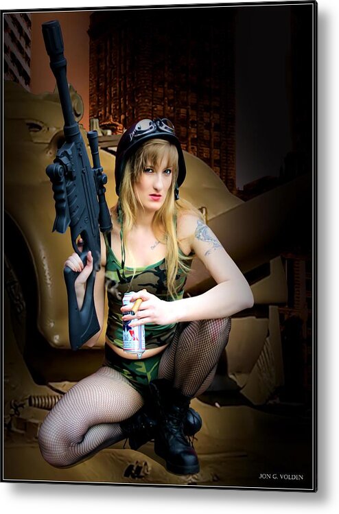 Tank Girl Metal Print featuring the photograph Tank Girl a time to relax by Jon Volden