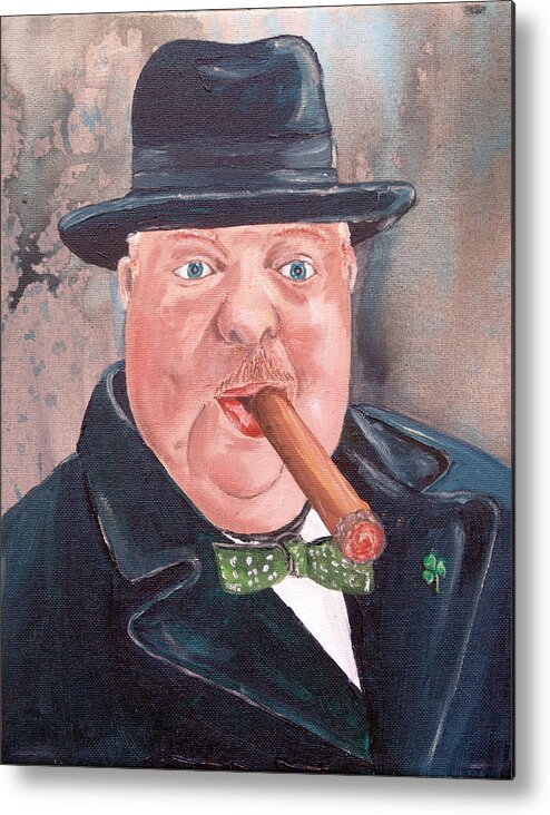 Winston Churchill Metal Print featuring the painting The Artist As Winston Churchill by Kevin Callahan