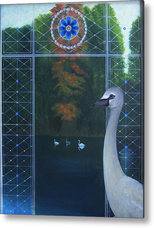Hans Christian Andersen Metal Print featuring the painting The Beautiful Duckling by Tone Aanderaa