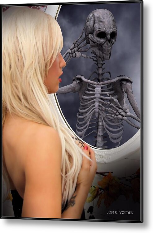Sexy Metal Print featuring the photograph The Evil Mirror by Jon Volden