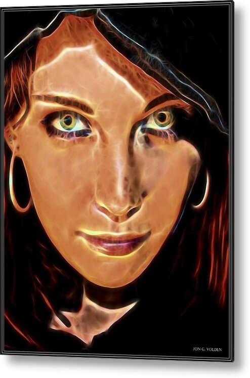 Eyes Metal Print featuring the painting The Eyes of a Sorceress by Jon Volden