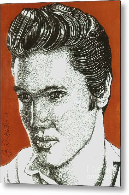 Elvis Metal Print featuring the drawing The King by Cory Still