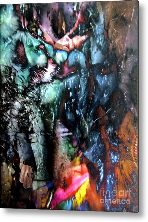 Marriage Metal Print featuring the painting The Kiss by Dov Lederberg