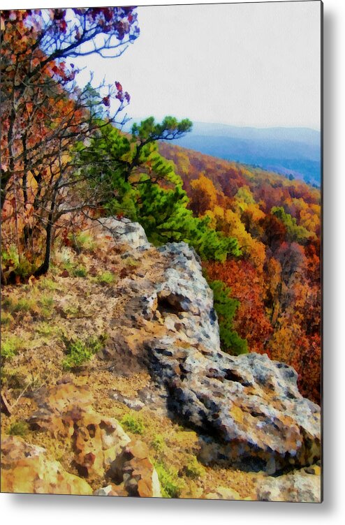 Ozarks Metal Print featuring the digital art The Ozarks in Autumn by Ann Powell