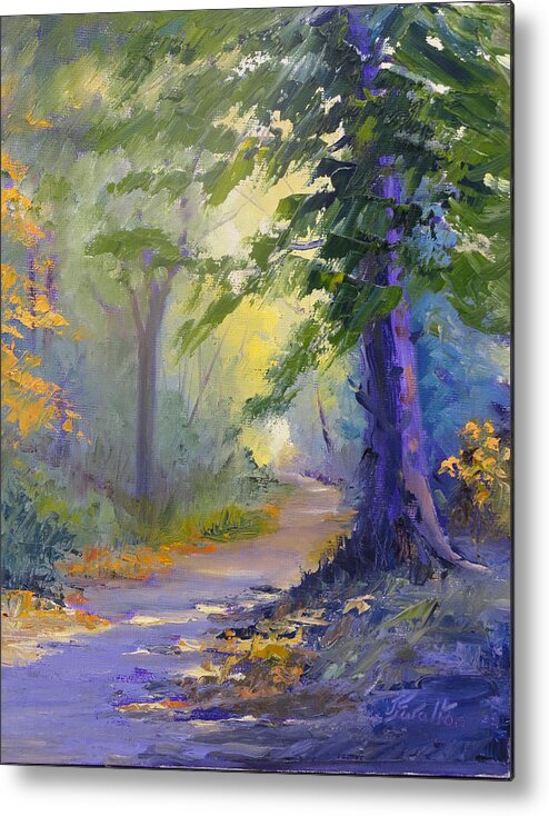Trees Metal Print featuring the painting The Path by Judy Fischer Walton