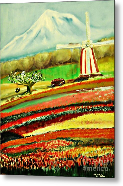 Tulip Metal Print featuring the painting The Tulip Farm by Mindy Bench