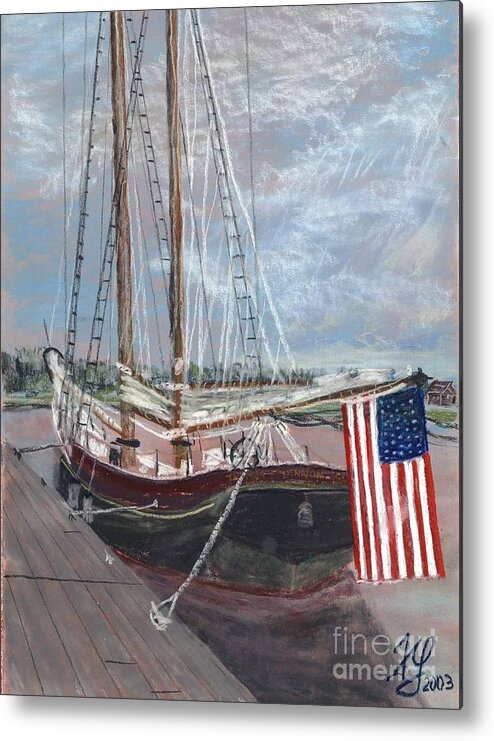 Thomas Lannon Metal Print featuring the pastel Thomas Lannon Schooner by Francois Lamothe