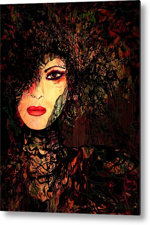 Woman Metal Print featuring the mixed media Transformation by Natalie Holland