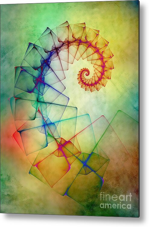 Abstract Metal Print featuring the digital art Translucent Spiral by Klara Acel