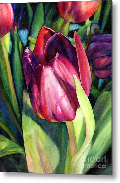 Tulip Metal Print featuring the painting Tulip Delight by Hailey E Herrera