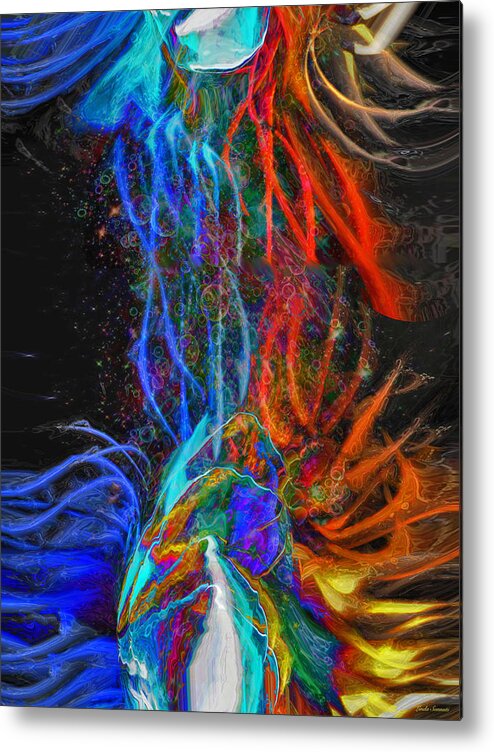 Universal Energy Metal Print featuring the digital art Universal Energy by Linda Sannuti