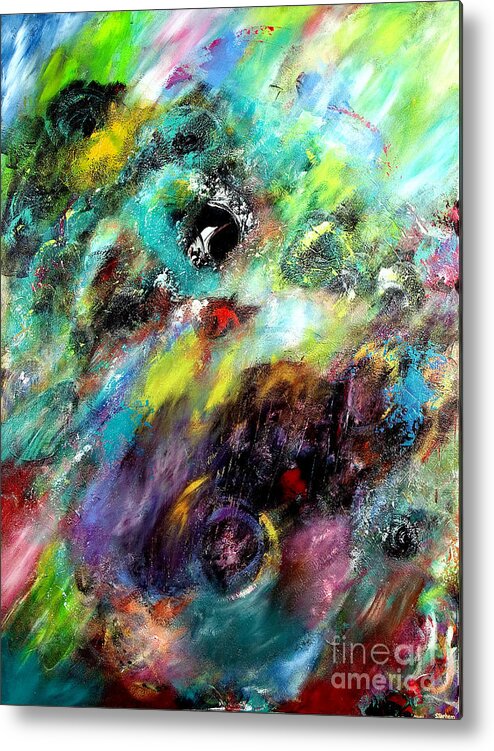 Abstract Metal Print featuring the painting Utopia by Jason Stephen