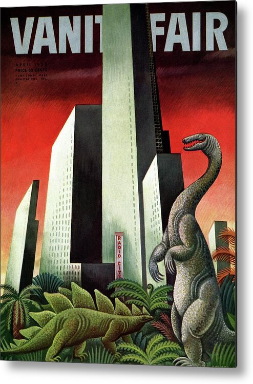 Illustration Metal Print featuring the photograph Vanity Fair Cover Featuring A City With A Jungle by Miguel Covarrubias