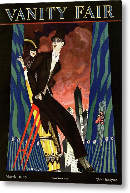 Illustration Metal Print featuring the photograph Vanity Fair Cover Featuring A Man In A Tuxedo by Nicholas Remisoff
