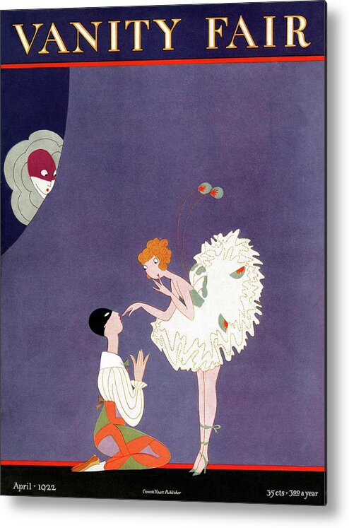 Illustration Metal Print featuring the photograph Vanity Fair Cover Featuring Dancers Flirting by A. H. Fish