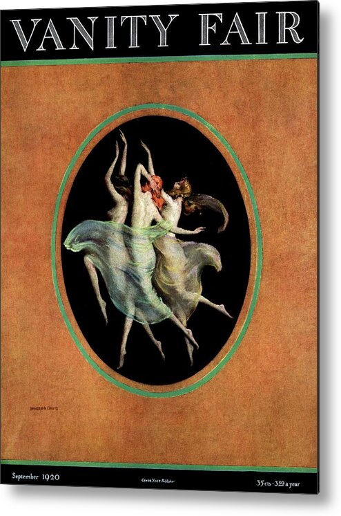 Illustration Metal Print featuring the photograph Vanity Fair Cover Featuring Three Dancing Nymphs by Warren Davis