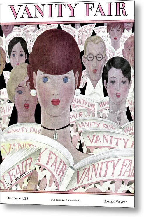 Illustration Metal Print featuring the photograph Vanity Fair Readers by Georges Lepape