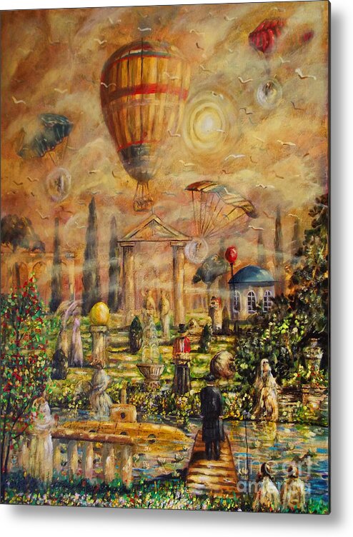 View Of The Golden City Metal Print featuring the painting View of the Golden City by Dariusz Orszulik