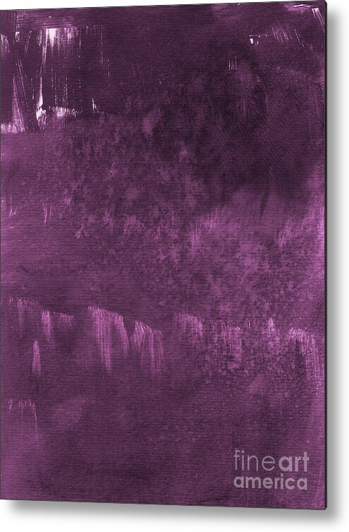 Purple Abstract Painting Metal Print featuring the painting We Are Royal by Linda Woods