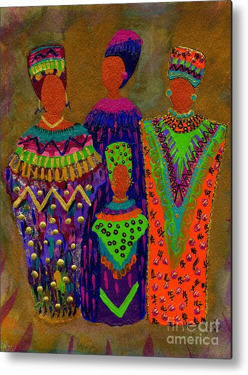 Women Metal Print featuring the painting We Women 4 by Angela L Walker