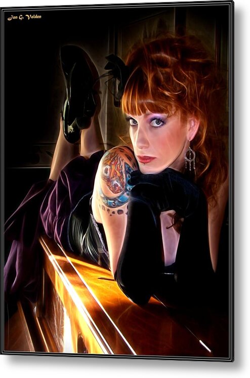 Fantasy Metal Print featuring the painting When The Devil Plays The Blues by Jon Volden