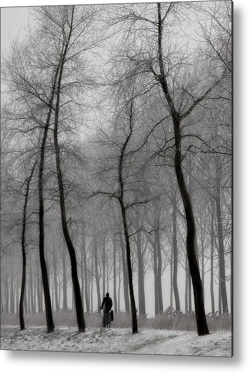 Winter Metal Print featuring the photograph When Winter Knocks On The Door ... by Yvette Depaepe
