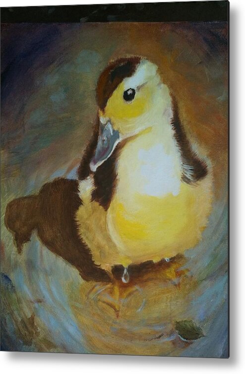 Wildlife Metal Print featuring the painting Wild Duckling by Terrye Philley