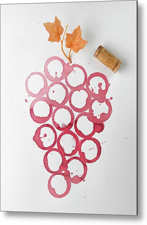 White Background Metal Print featuring the photograph Wine Stains by Syldavia