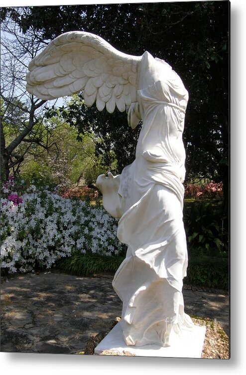 Formal Garden Metal Print featuring the photograph Winged Victory Nike by Caryl J Bohn