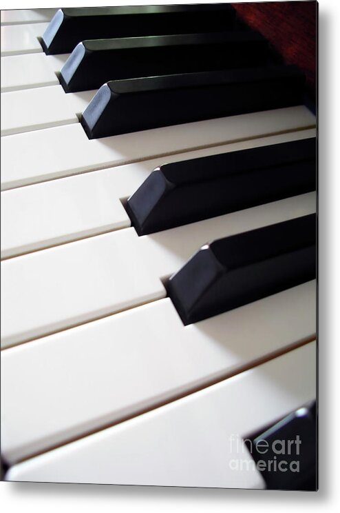 Acoustic Metal Print featuring the photograph Piano Keys #1 by Carlos Caetano