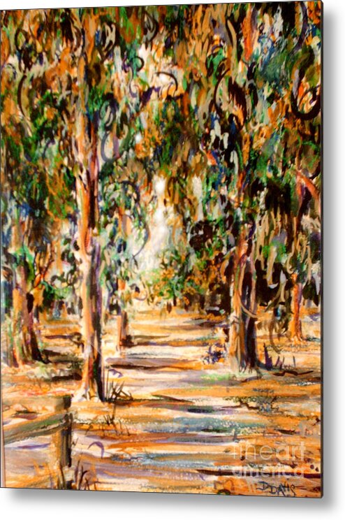 Eucalyptus Trees Metal Print featuring the painting Stanford Eucalyptus Grove #1 by Dee Davis