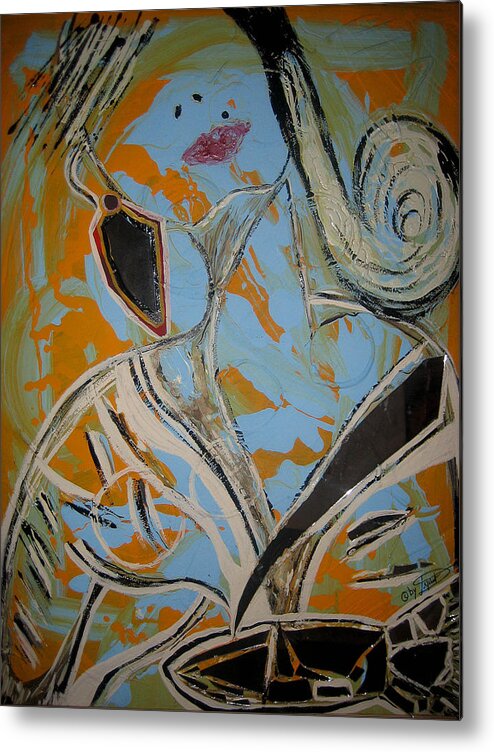 Mirror Metal Print featuring the painting Untitled #1 by Artista Elisabet