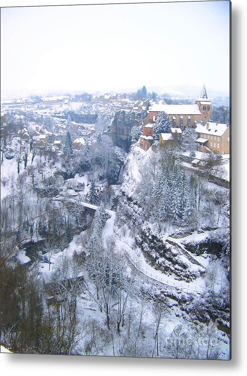 Winter Metal Print featuring the photograph Bozouls winter #3 by Sylvie Leandre