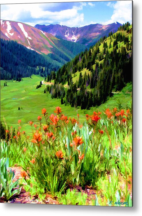 Wildflowers Metal Print featuring the digital art Above the Valley by Rick Wicker