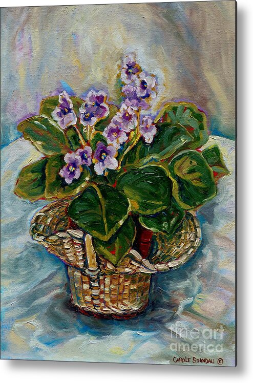 African Violets Metal Print featuring the painting African Violets by Carole Spandau