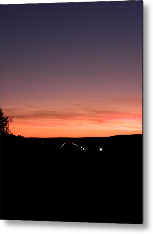 Landing Strip Metal Print featuring the photograph All Lit Up For A Landing by Kim Galluzzo