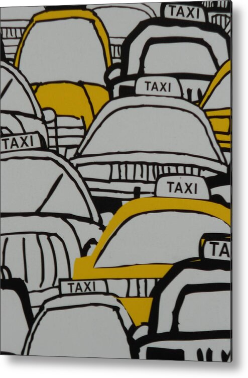 New York City Metal Print featuring the photograph Cabs Cabs Cabs by Joe Burns