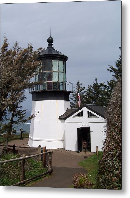 Lighthouse Metal Print featuring the photograph Cape Meares Lighthouse in Oregon by Peter Mooyman