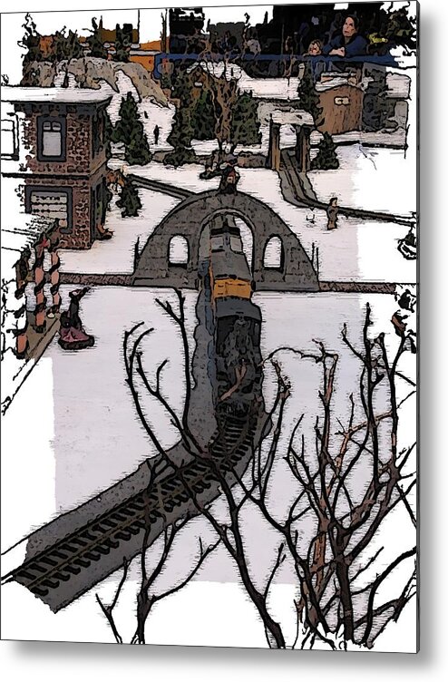 Christmas Metal Print featuring the digital art Christmas Train by Tim Allen