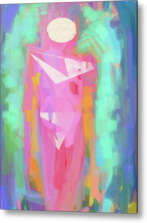 Pink Metal Print featuring the painting Cosmic Venus by Naomi Jacobs