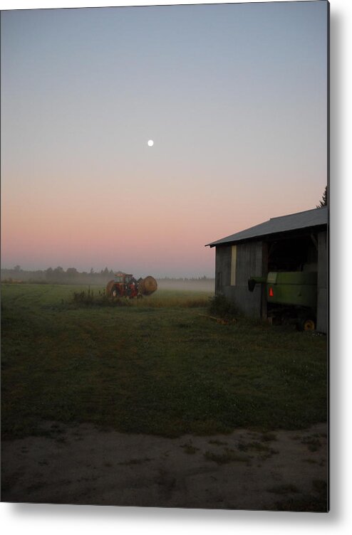 Farm Metal Print featuring the photograph Farm Work Before Sunrise by Kent Lorentzen