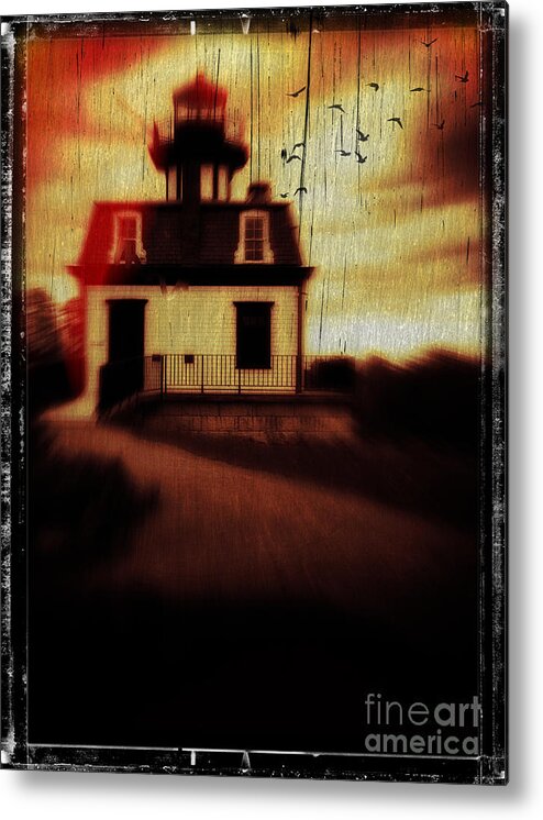 Halloween Metal Print featuring the photograph Haunted Lighthouse by Edward Fielding