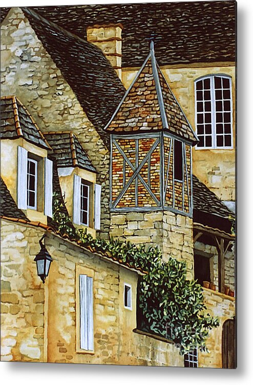 Sarlat Metal Print featuring the painting Houses in Sarlat by Scott Nelson